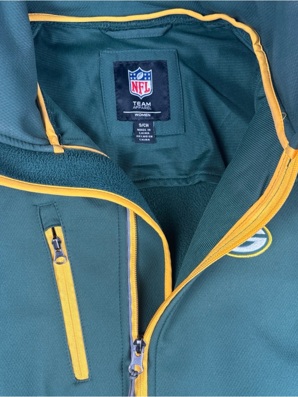 NFL Green Bay Packers Women's Full Zip Jacket Detachable Hood Size Small - Picture 4 of 7